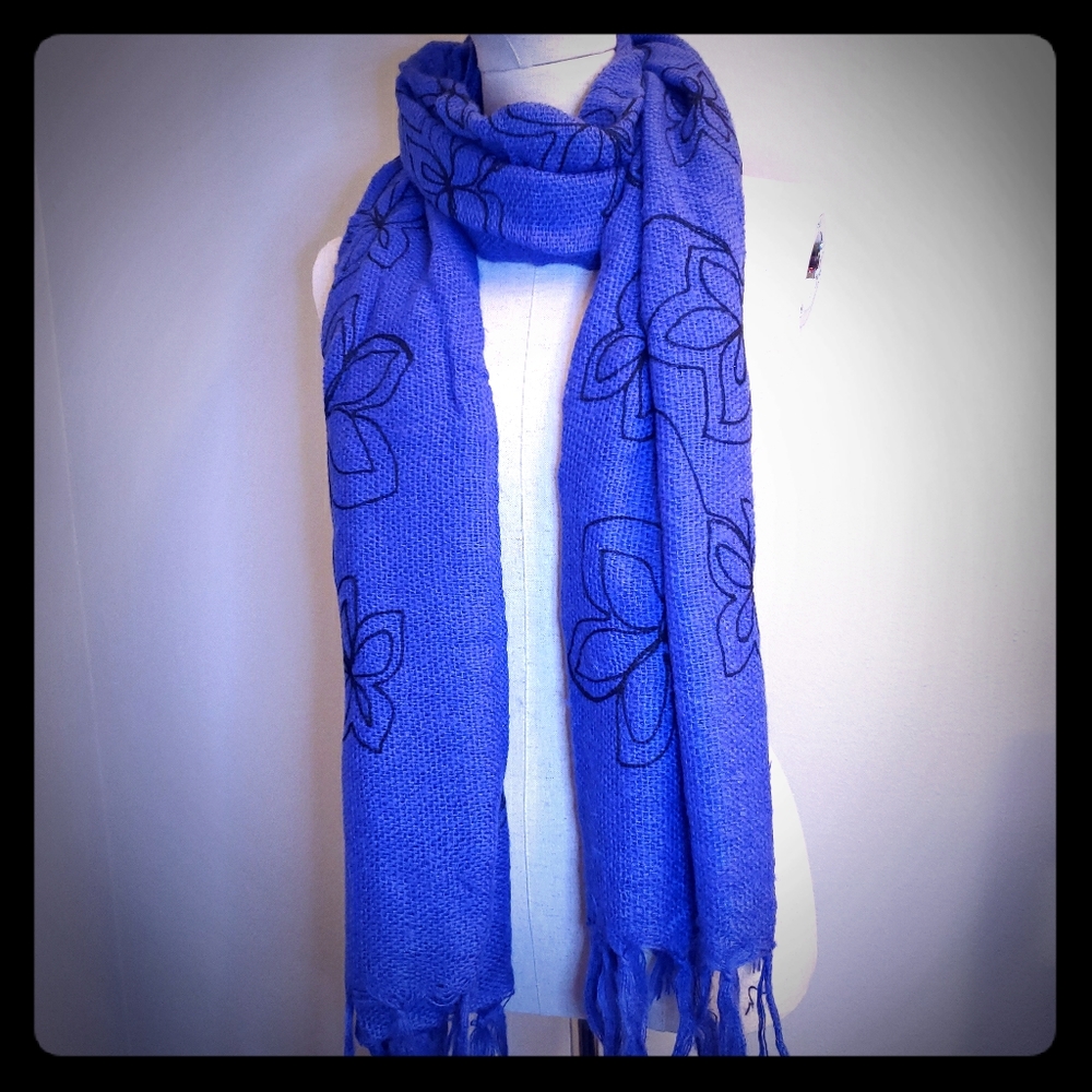 NEW Knit Bohemian Flower Scarf